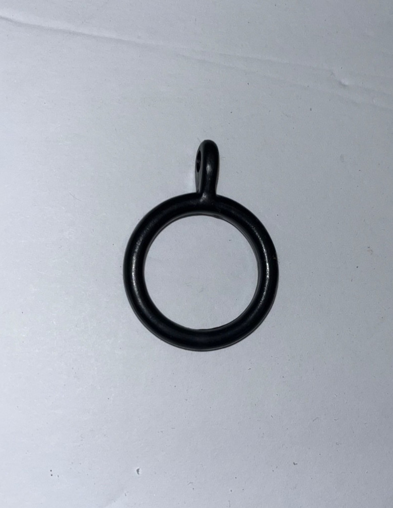 Lot 20 Great Black Plastic Drapery Curtain Rings w/ Hook Loops 1.5” wide 2” long