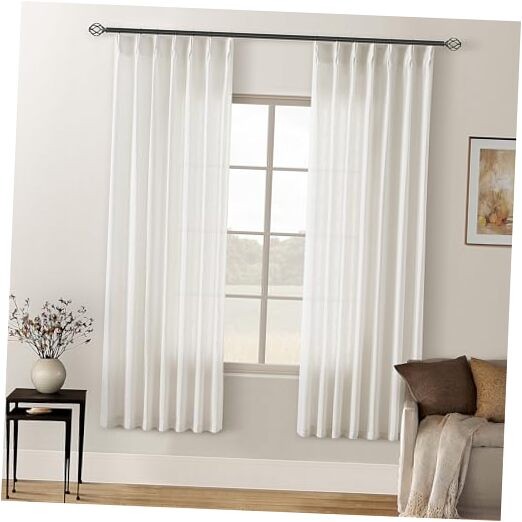 72 Inch Pinch Pleated Linen Curtains 2 Panels 40″W x 72″L (Pack of 2) Natural