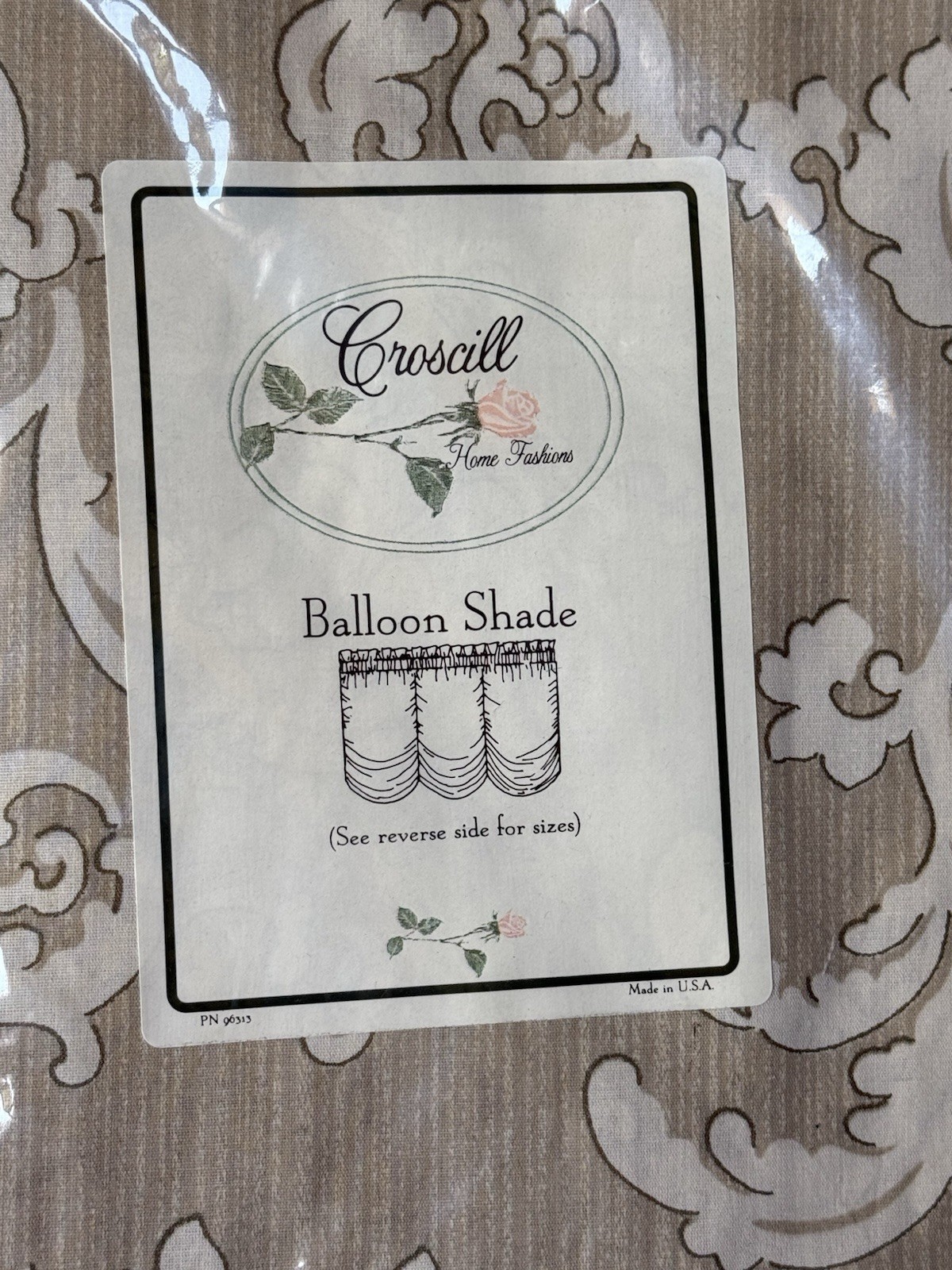 NEW Croscill BALLOON SHADE CURTAIN Panel *BELGRAVIA 85” X 63” Tan Traditional