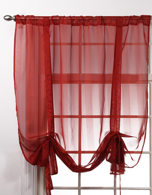 Stylemaster Lucky Stripe Striped Shade Valance with Tie-Ups Quality Semi Sheer