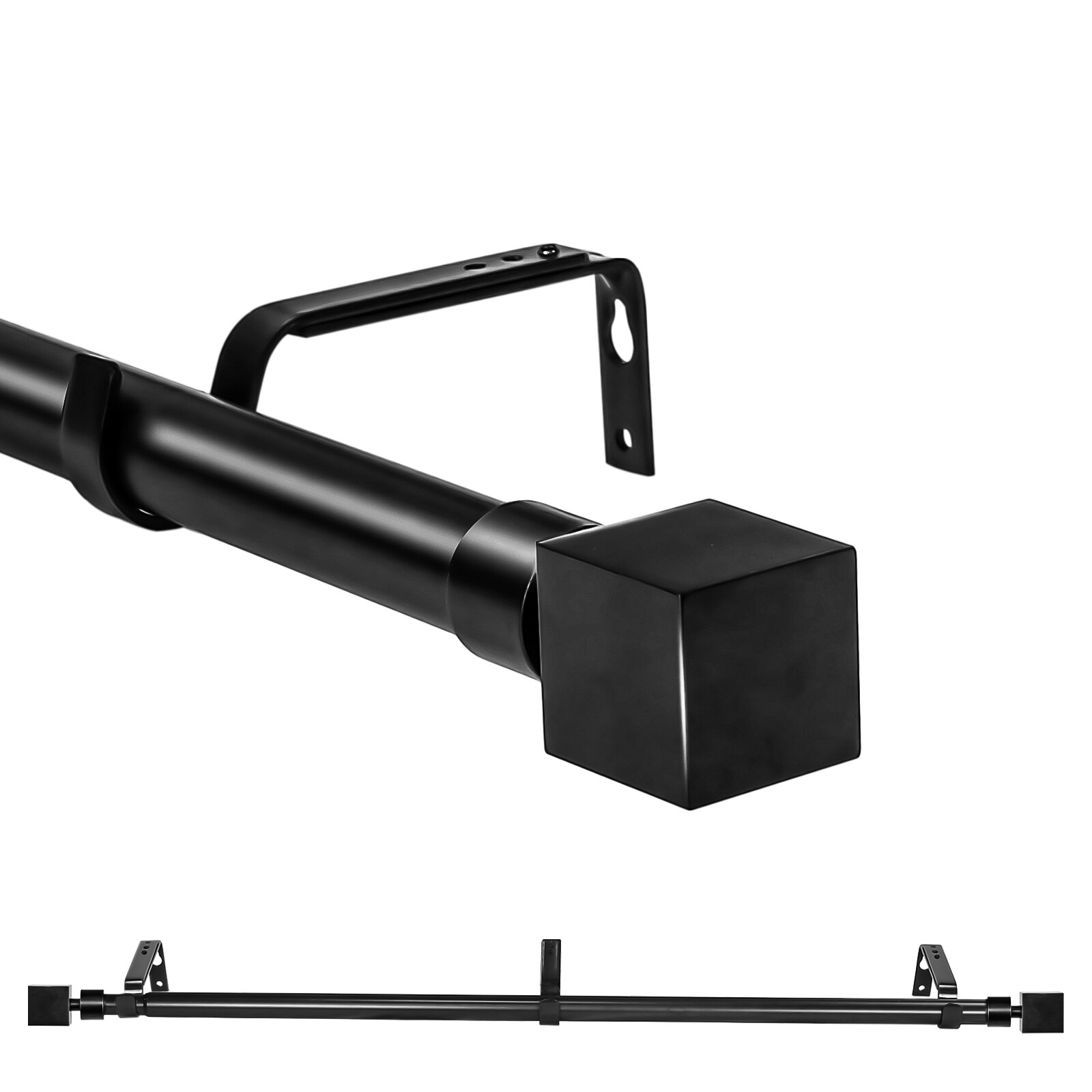 1″ Wright Adjustable Single Drapery Curtain Rod, 28”-48″/48″-84″/84″-120″