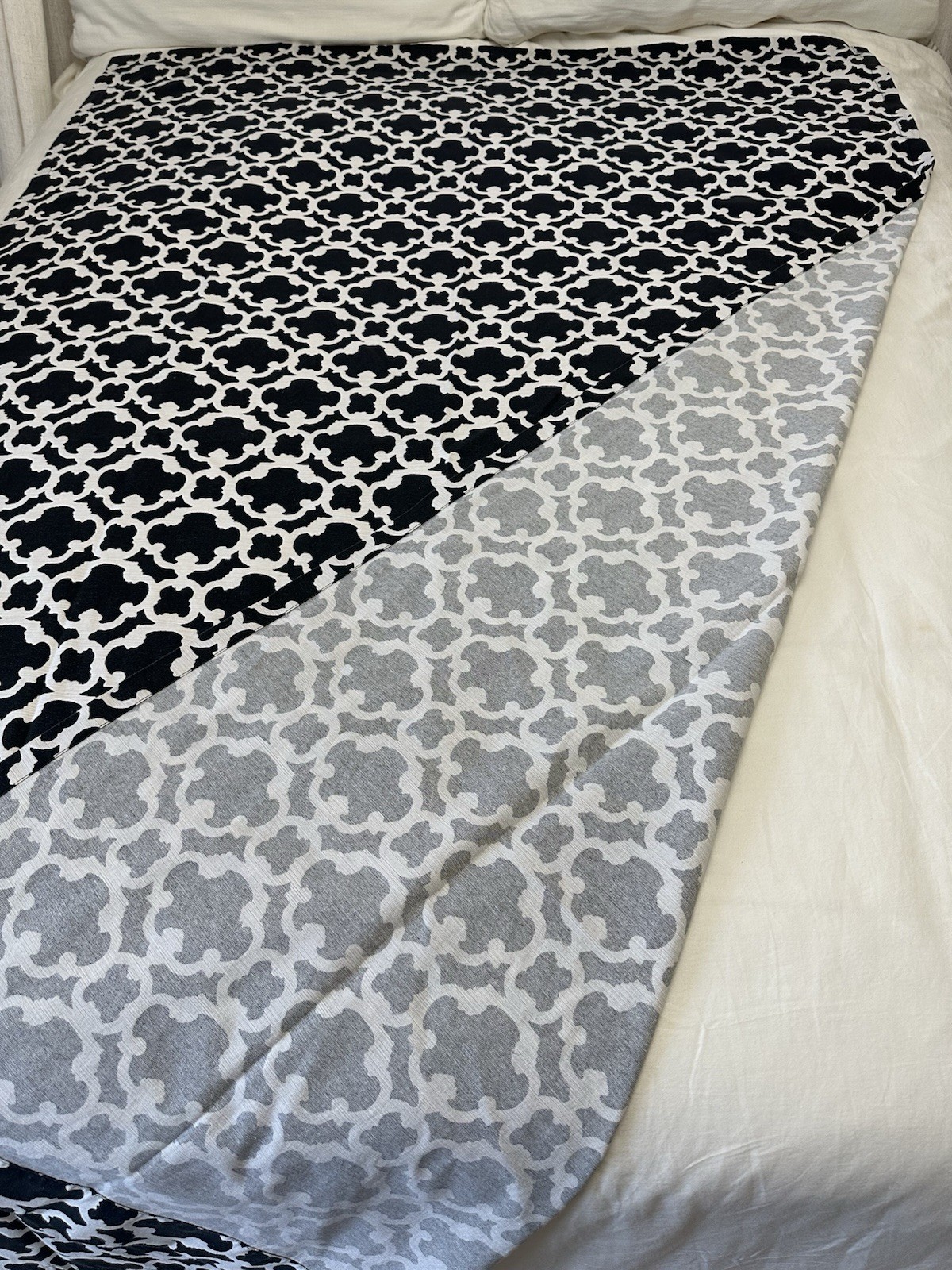 Target Threshold Farrah Fretwork Black Cream Curtains 2 Panels 52”W 82”L Glam