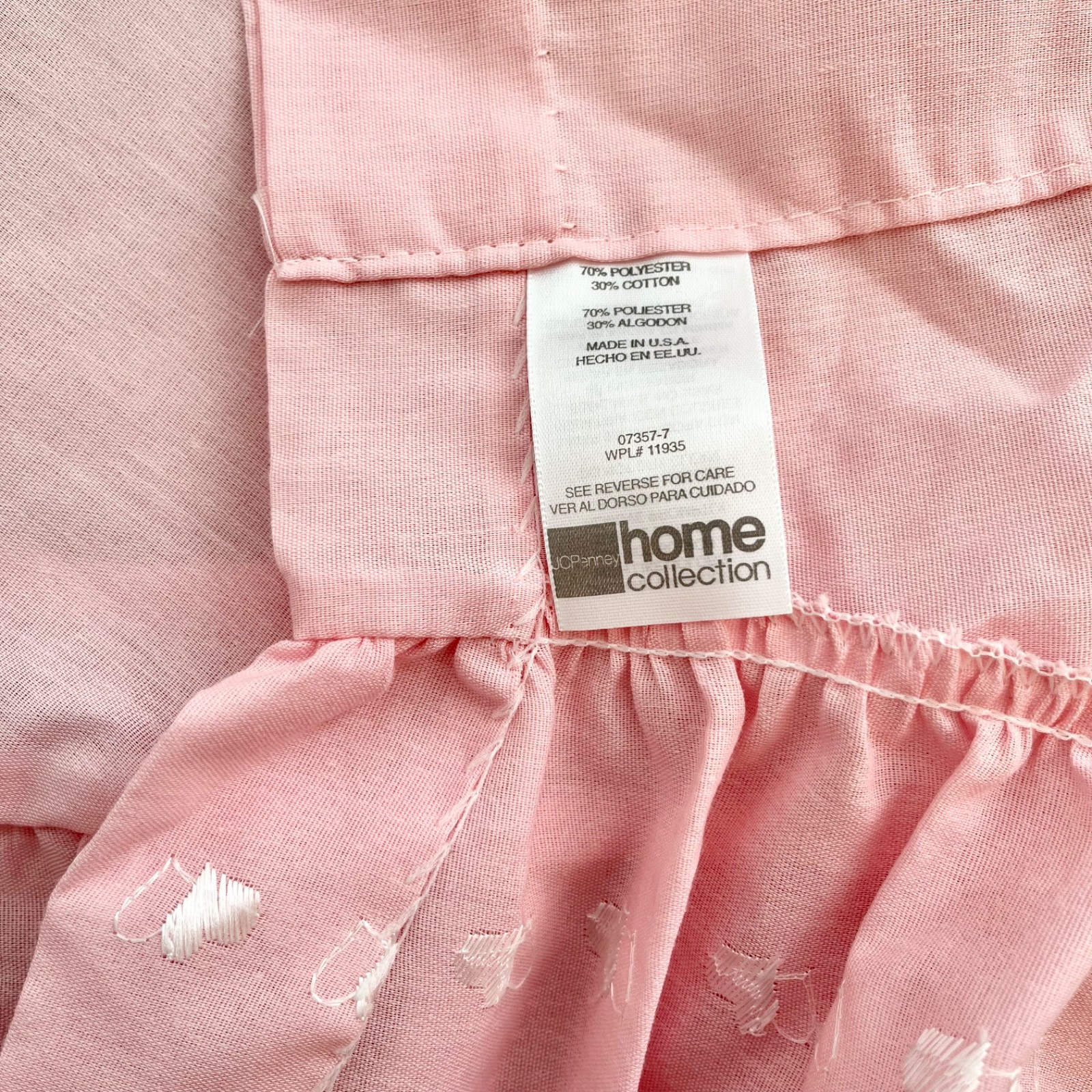 2x JC Penney Valance Set Ruffle Scallop Heart Embroidered 69.75″ x 20.5″ Pink