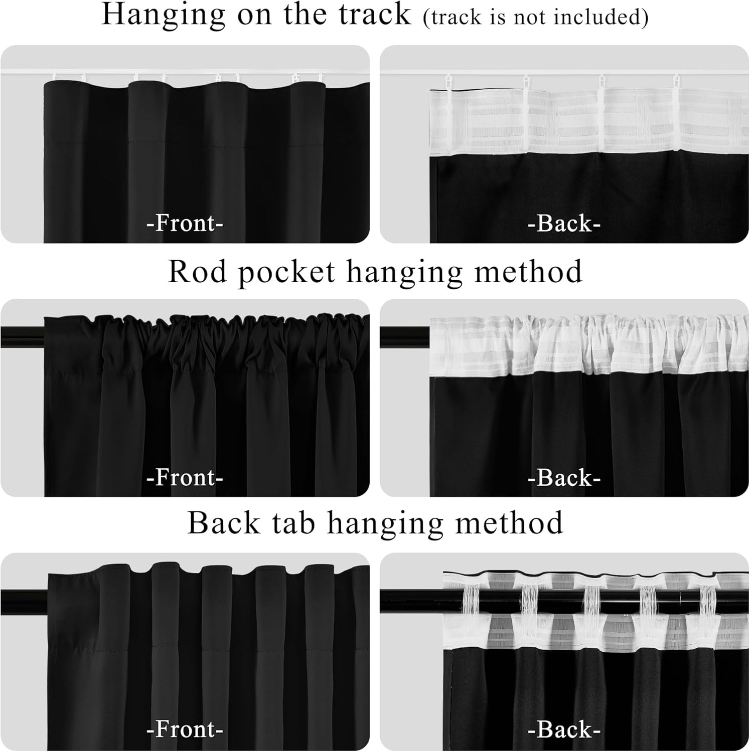 100% Blackout Room Divider Curtain Thermal Insulated&Privacy Assurd Extra Wide
