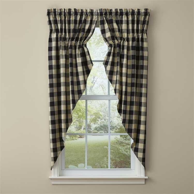 Park Designs- Wicklow Lined Gathered Swag – Black #113-462B