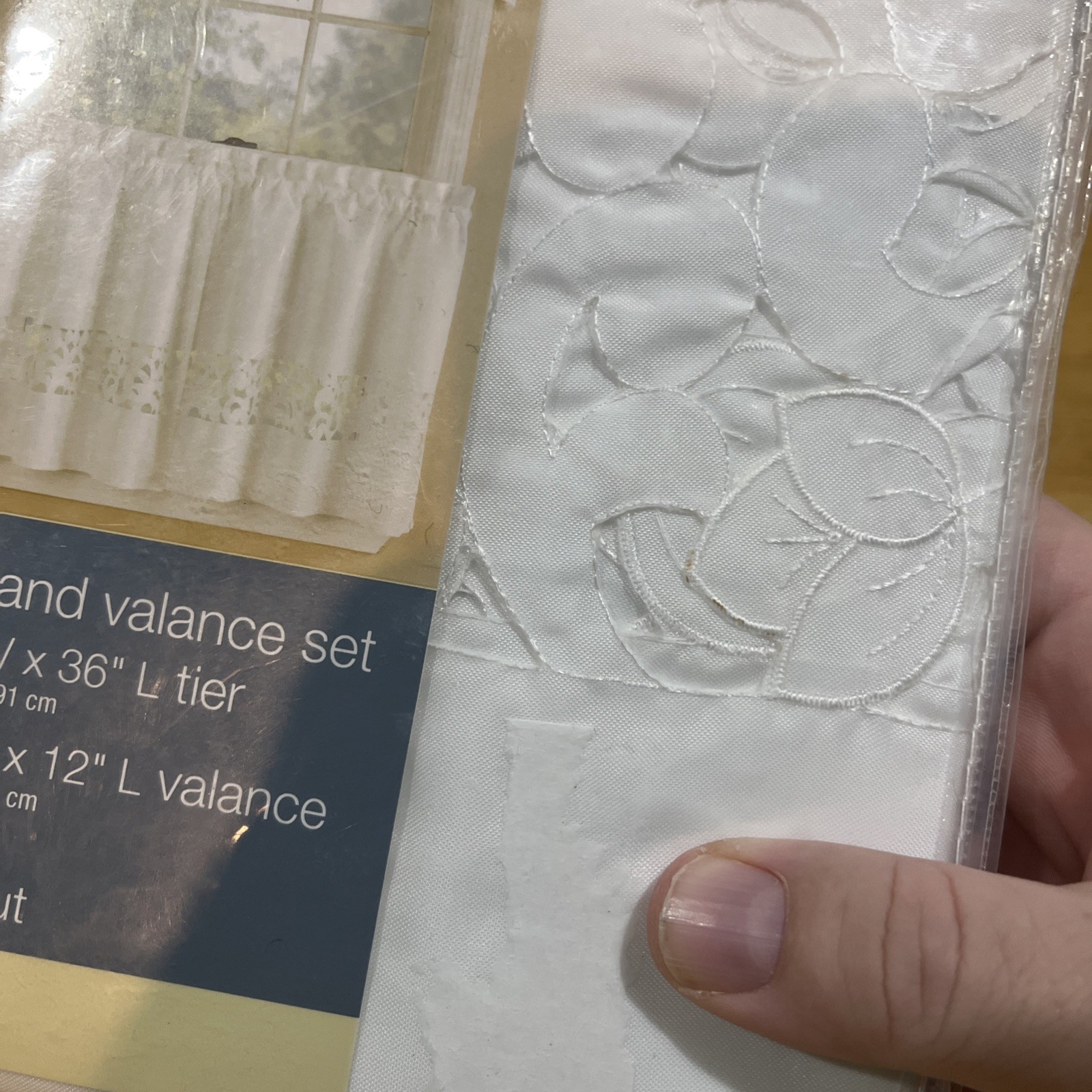 Essential Home by KMart White Window Tiers & Valance Lattice Laser Cut Cottage