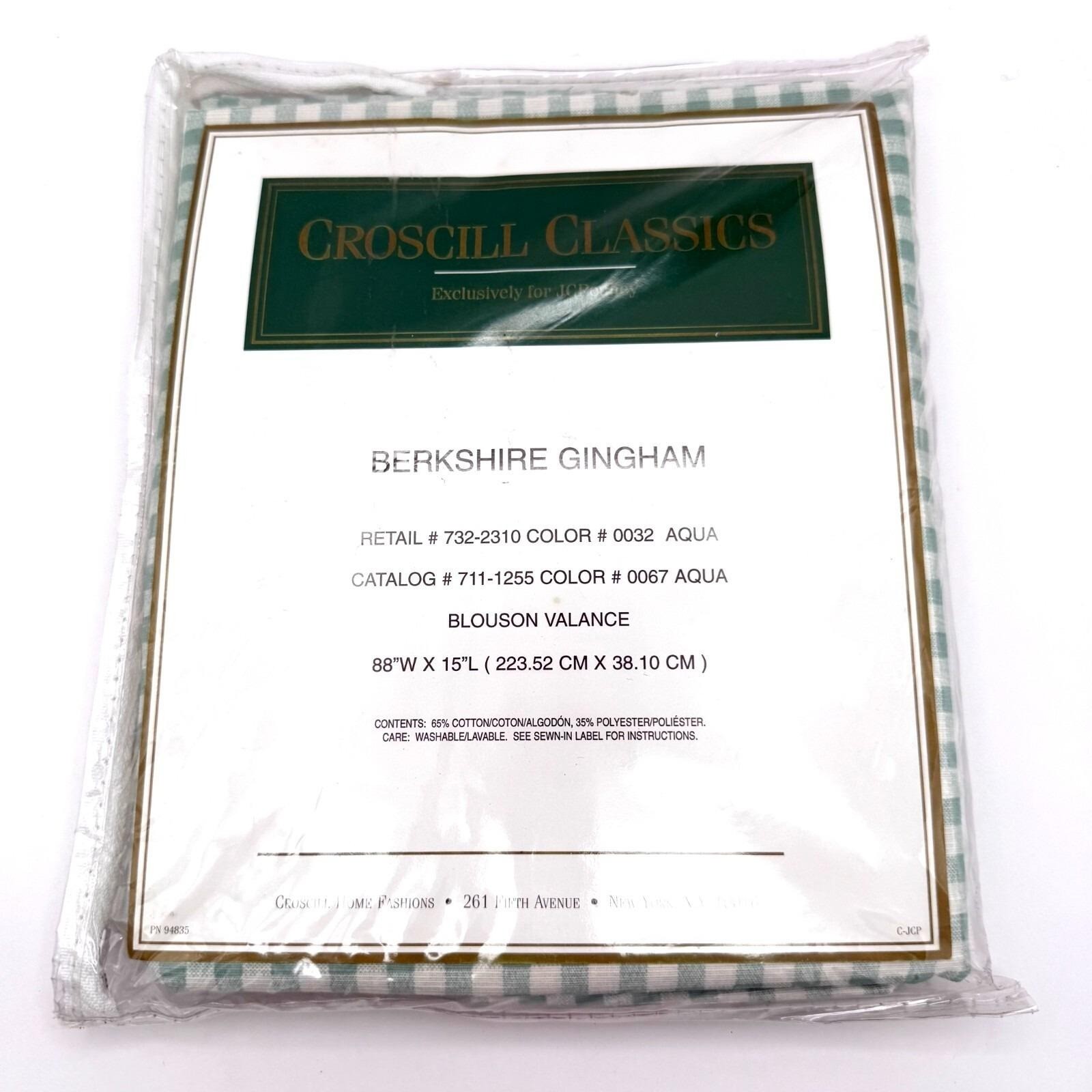 Croscill Classics Green Gingham Blouson Berkshire Valance 88×15 Country Cottage