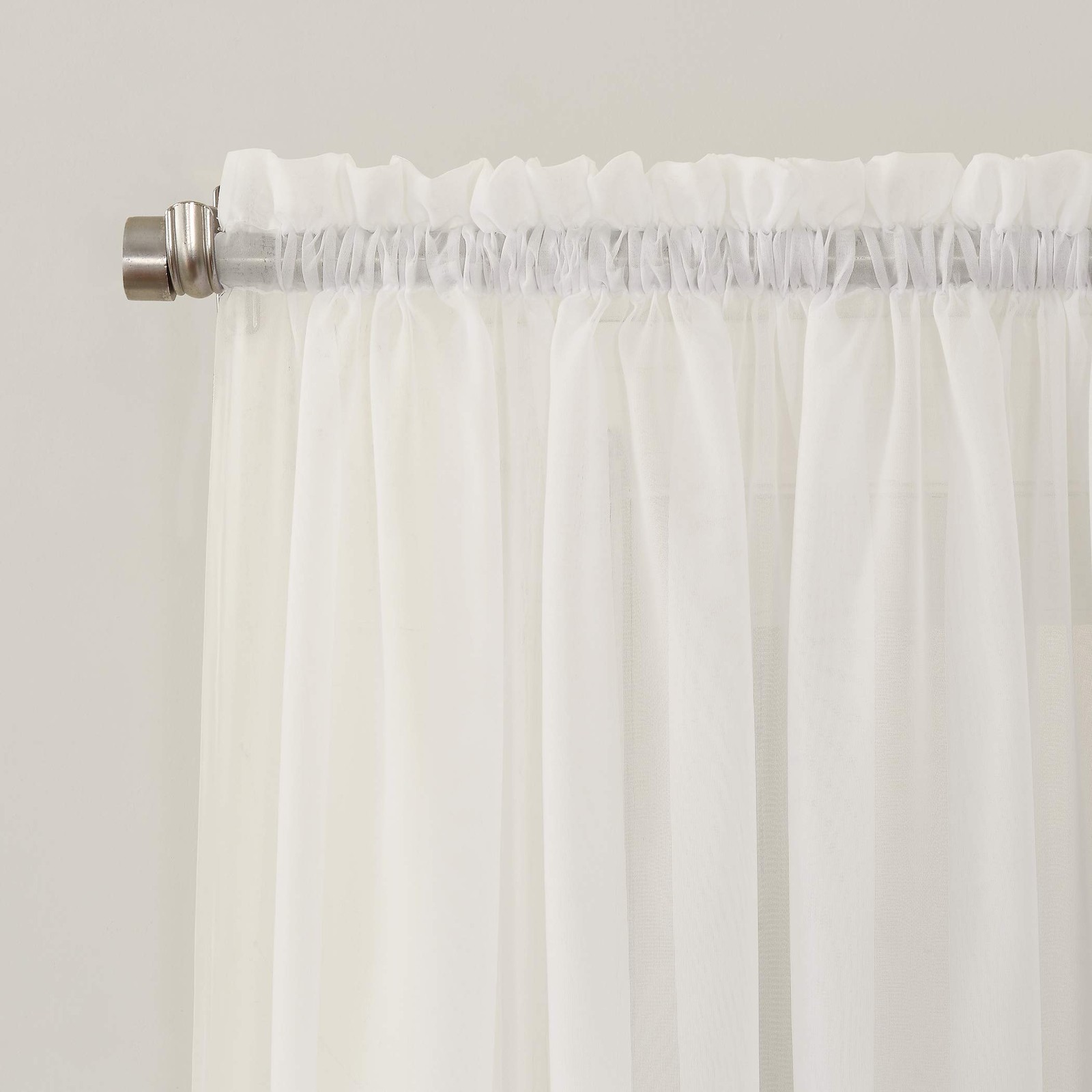 Eggshell Sheer Voile Curtain Panel 54 x 59 Light Filtering Privacy Machine Wa…