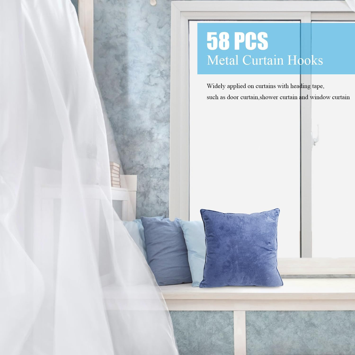 140 Pcs Metal Curtain Hooks S Shaped Drapery Pins Stainless Steel Curtain Clips