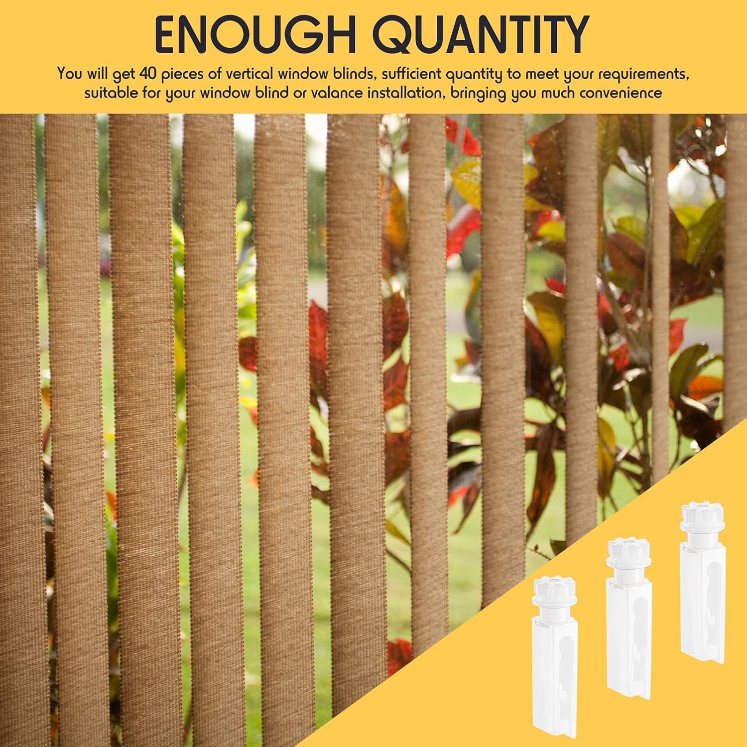 40 Lightweight Vertical Blind Components – Invisible & Water-Resistant Design