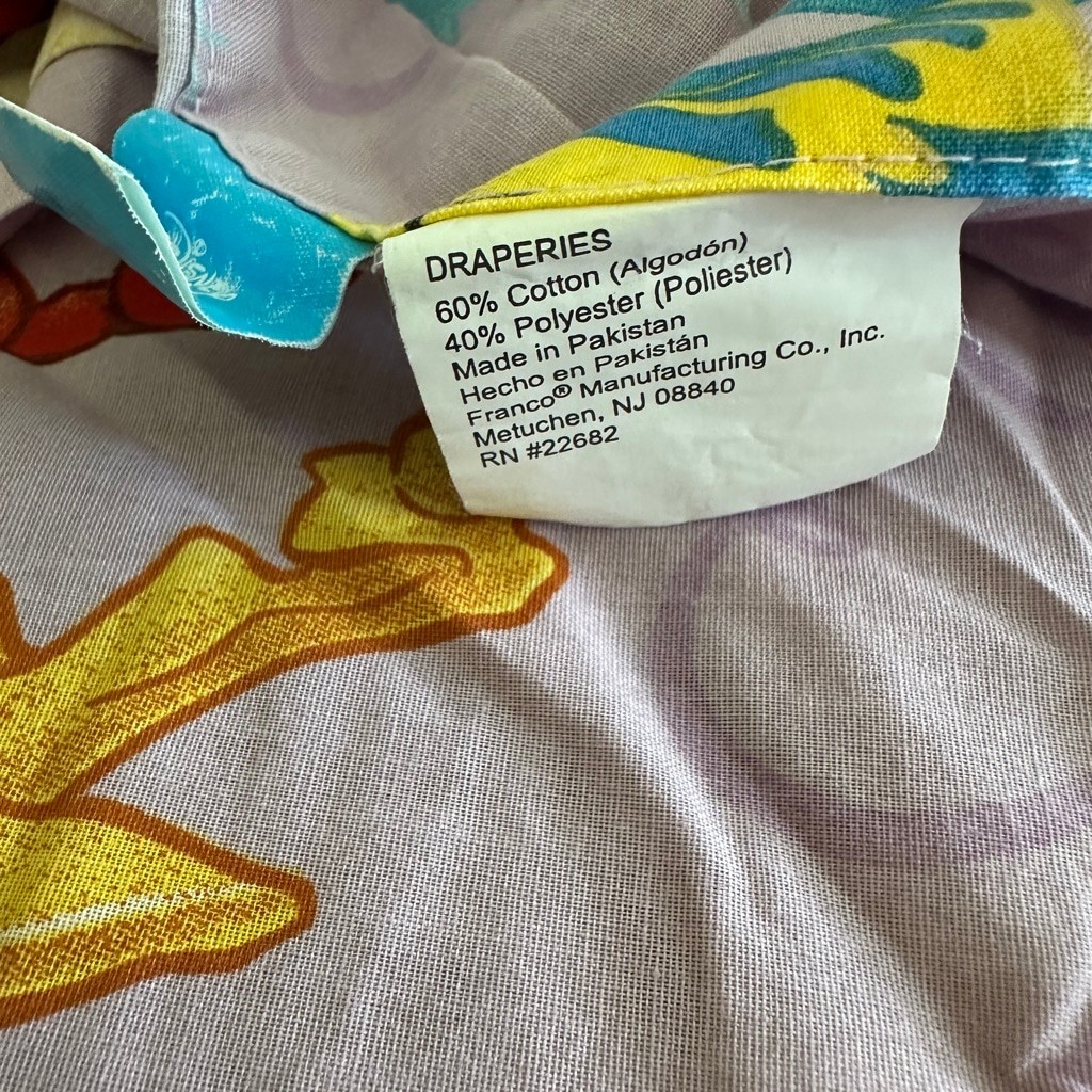 Vintage Disney Little Mermaid Curtains Valance Set Ariel Sebastian Flounder