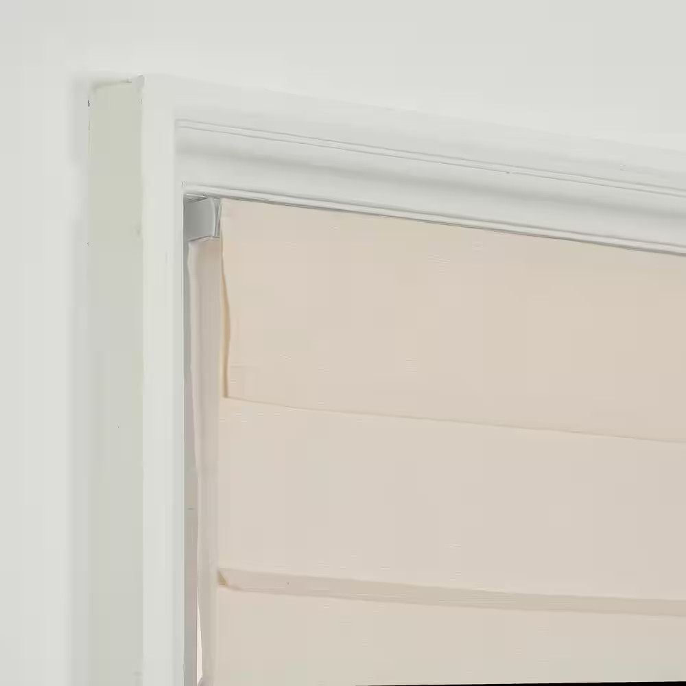 Cordless Light Filtering Fabric Roman Shade 31X64 Ivory