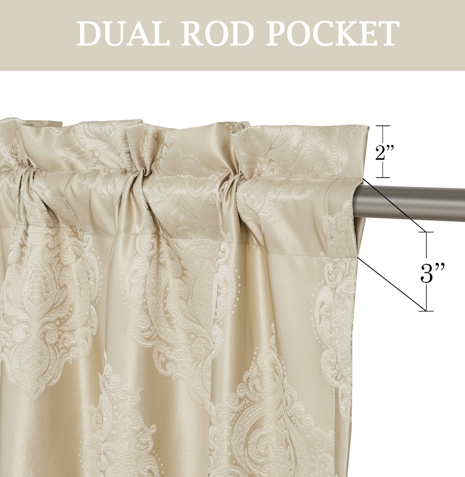 Sterling Creek Luxury Traditional Jacquard Medallion Window Curtain Panel Set