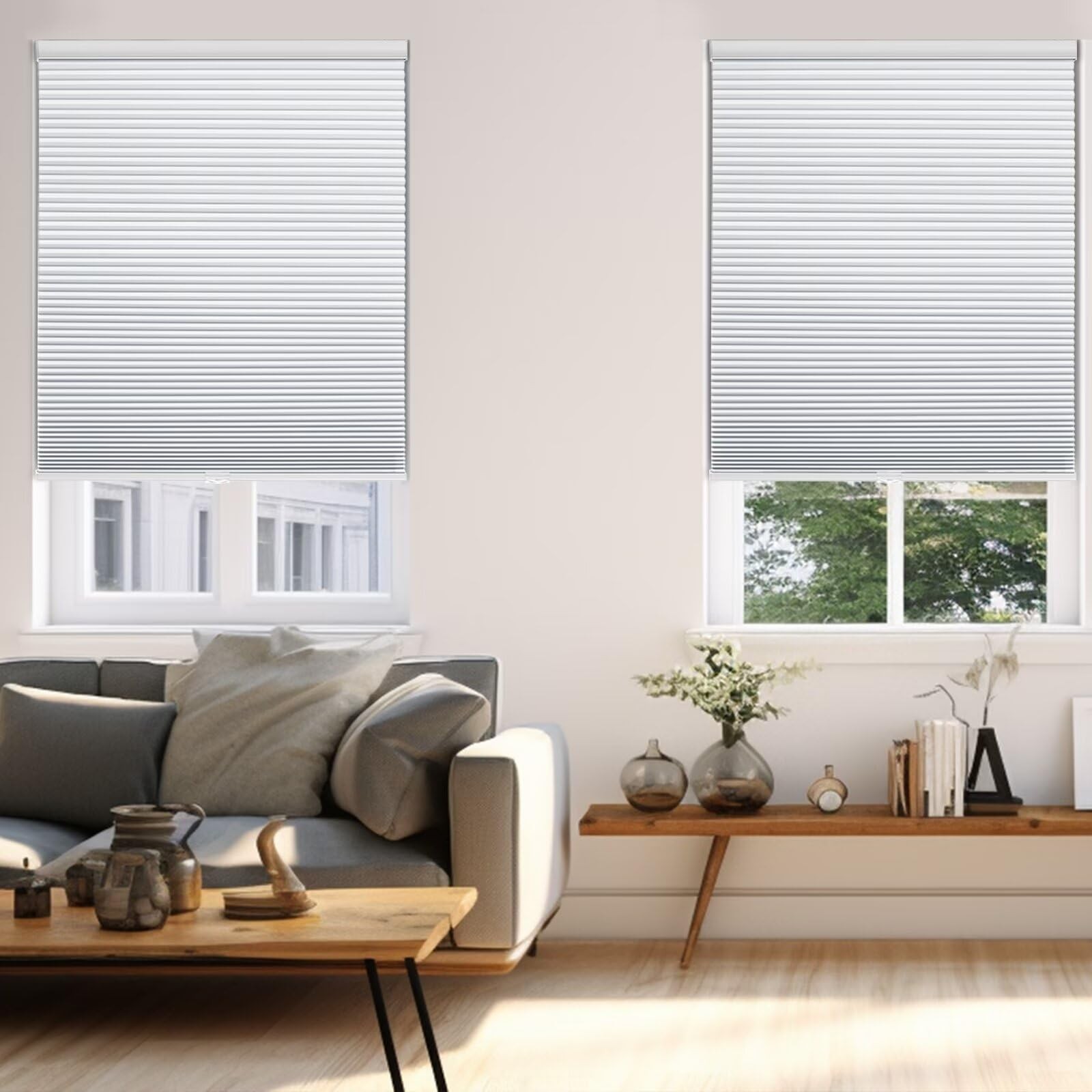Changshade Blackout Cordless Cellular Shades 37×72 White