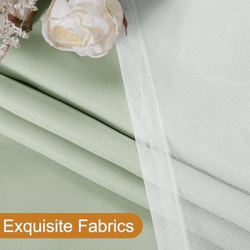 Layered Curtains for Living Room Blackout and 52″W x 96″L (Pack of 2) Seafoam