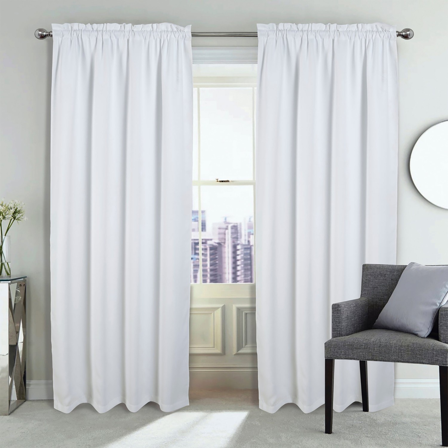 RT Designers Collection Twilight Blackout Rod Pocket Panel 54″ x 84″ White