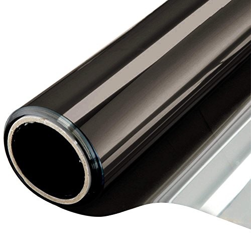 One Way Window Privacy Film, See Out Not in 17.5 Inch x 6.5 Feet Black Silver