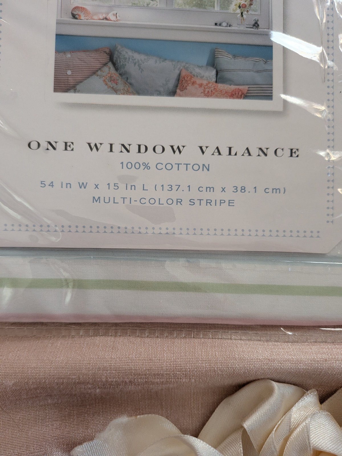 Simply Shabby Chic Valance Pastel Stripes Ruffles New In Package