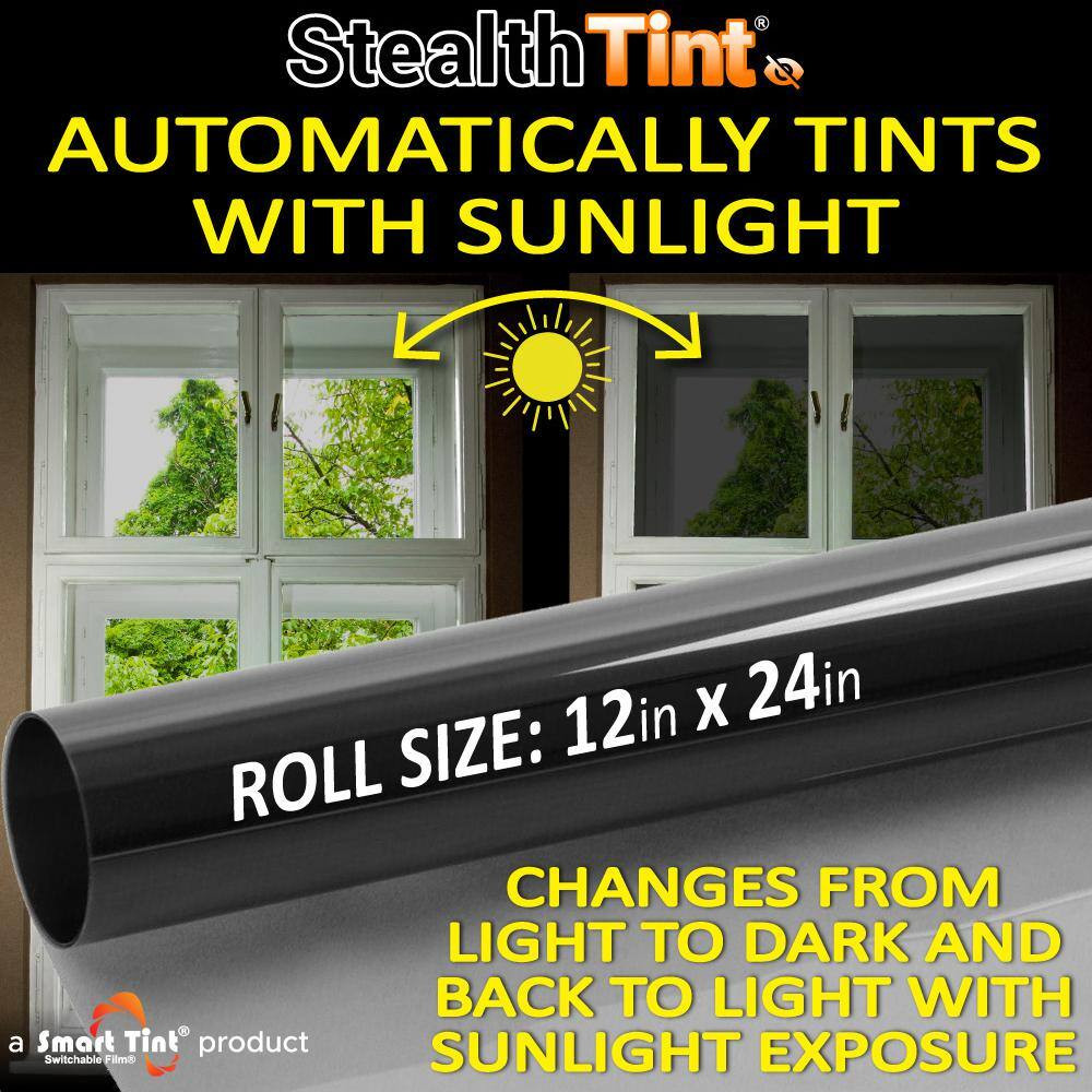 24 In. L X 12 In. W Sun-Activated Smart Film, Transition Window Smart Glass Tint