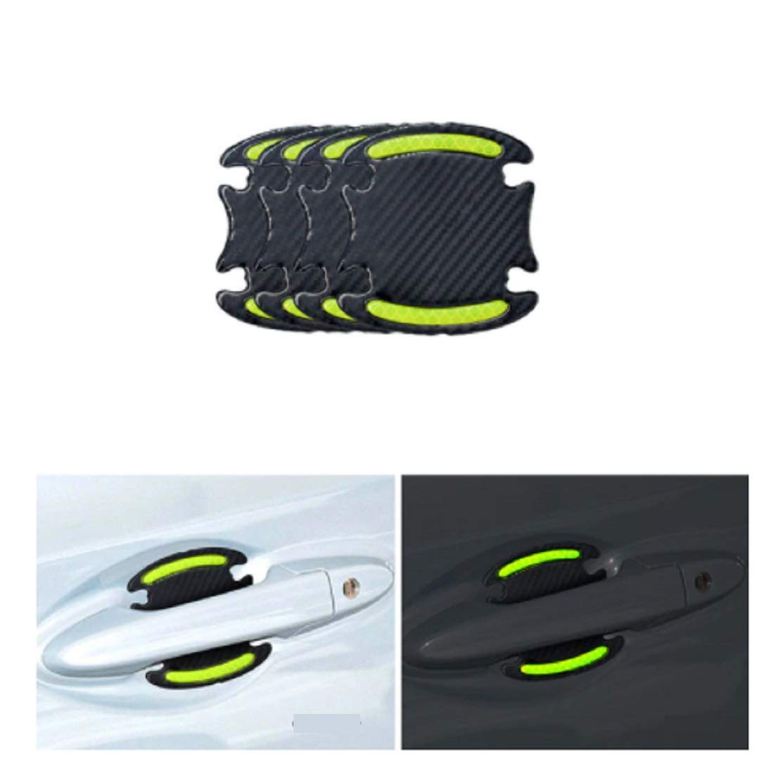 Carbon Fiber Inner Door Handle Scratch Protector Reflective Warning Marker Tr…