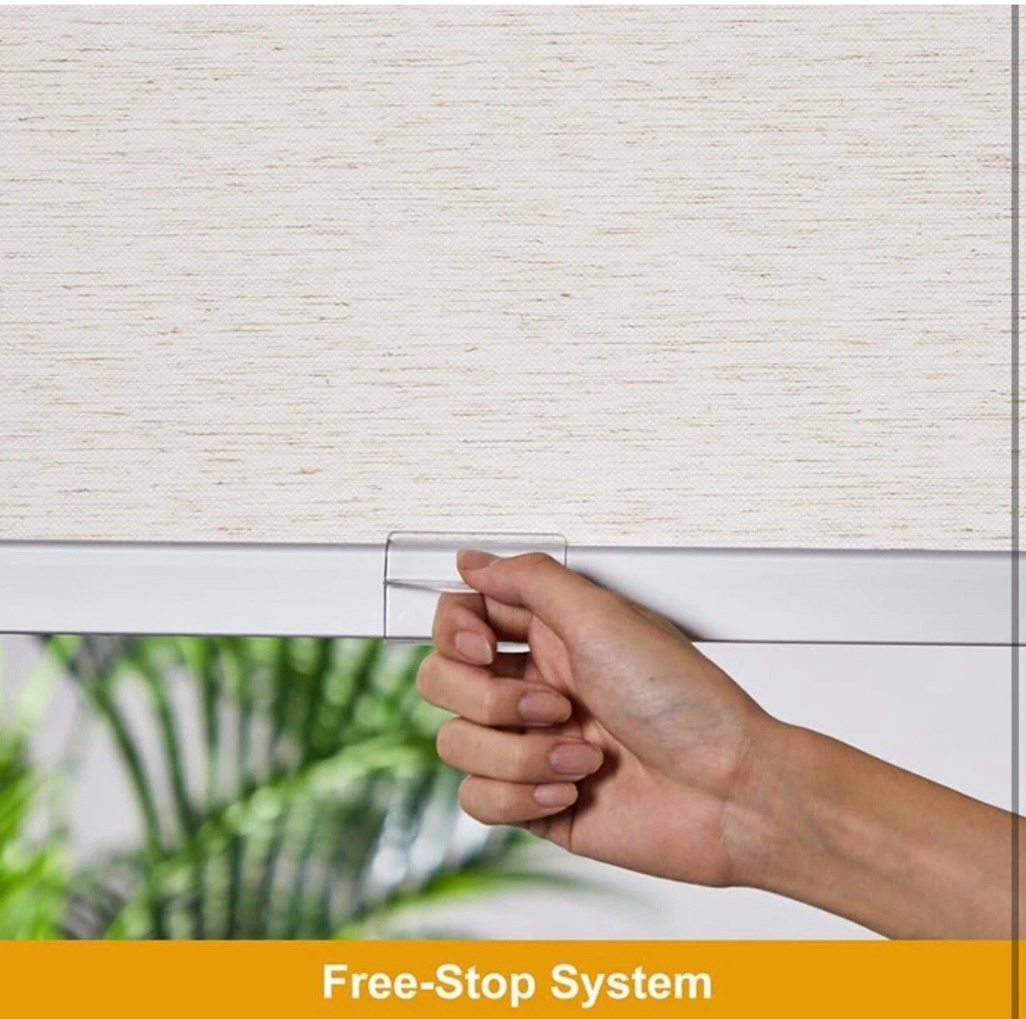 Persilux Free Stop Cordless Light Filtering Shade Cream 34×72 Inch New