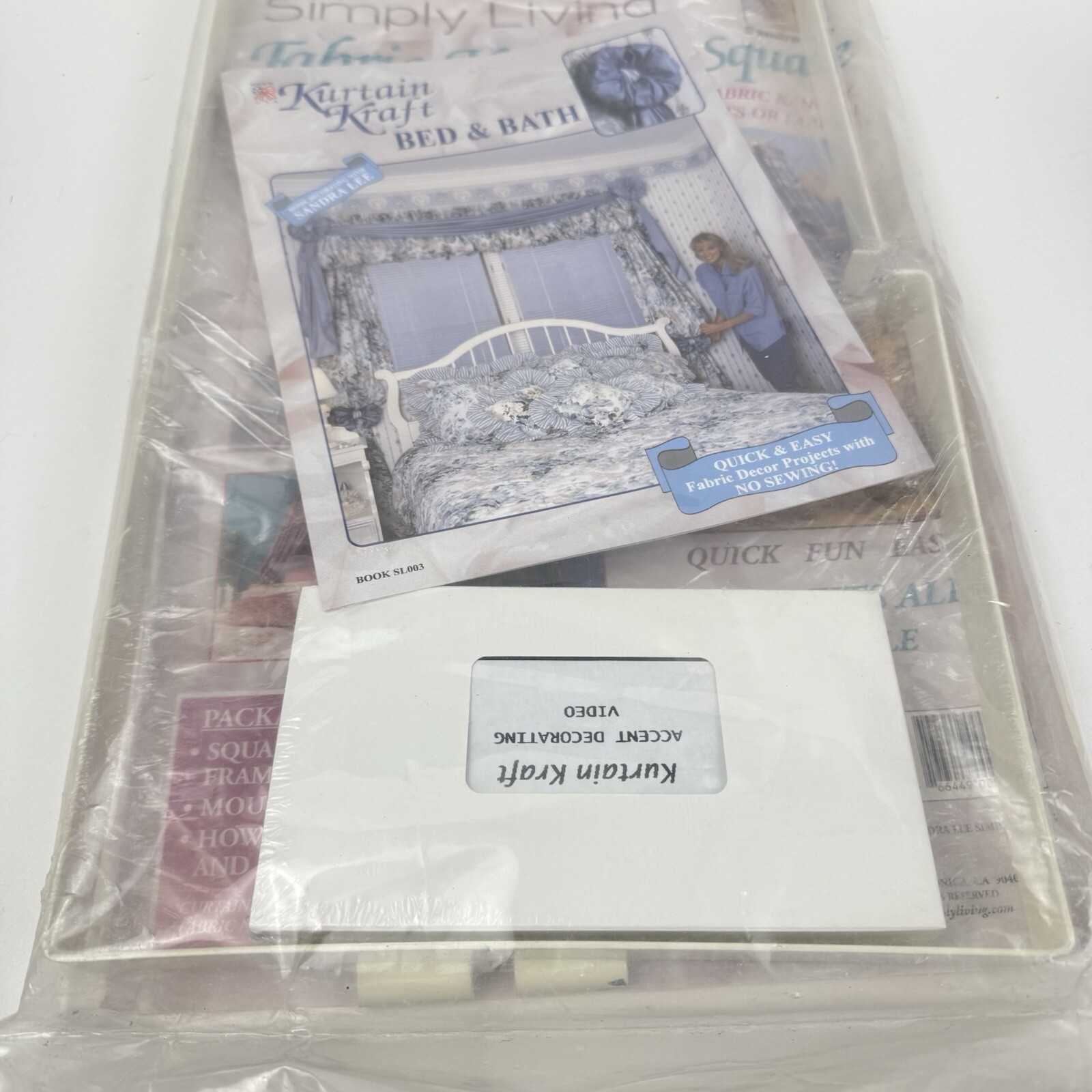 VTG Sandra Lee Simple Living Fabric Canopy Square Curtain Panel Craft No Sew Kit