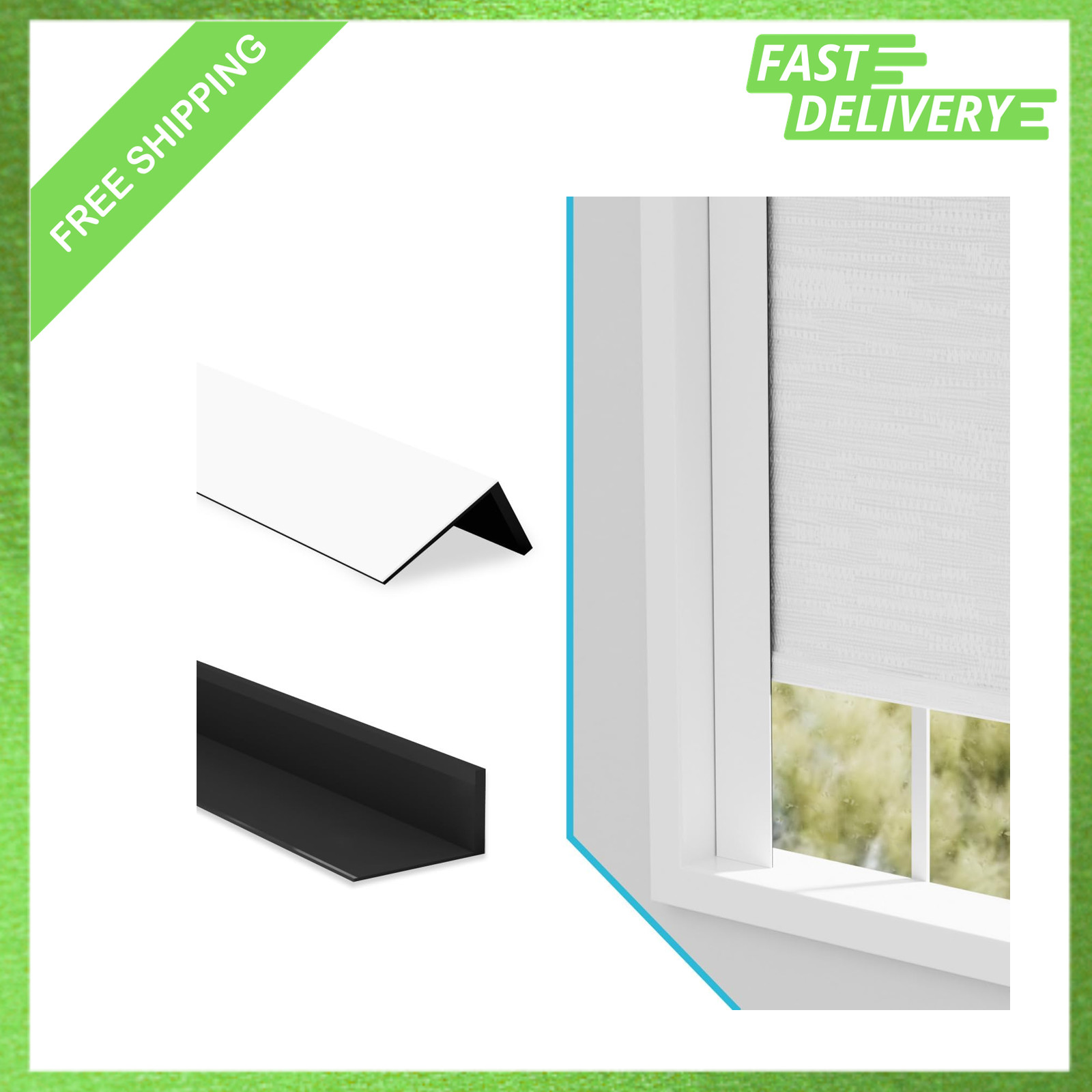 Light Blocking Strips for Window Shades and Blinds, Blackout Side Tracks, 2 Pcs