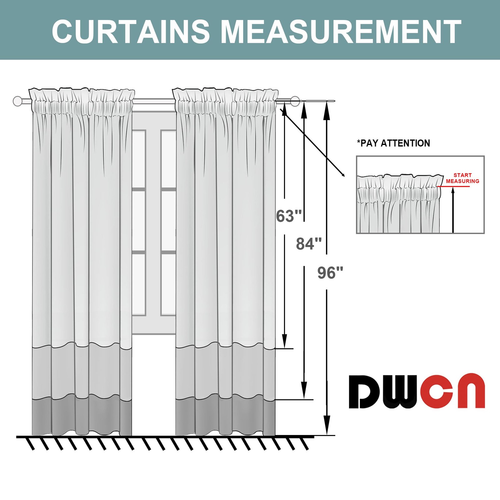 DWCN White Sheer Curtains Semi Transparent 52″W x 54″L (Pack of 2),