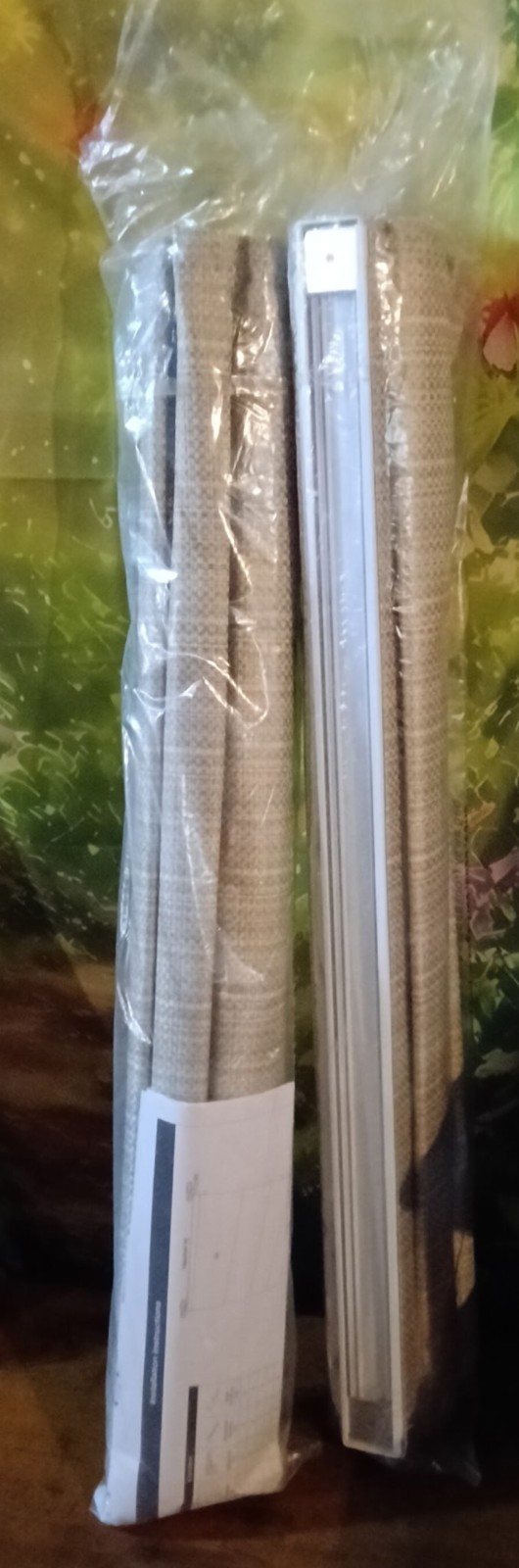Cordless Privacy Weave Roman Window Shade Blind, Driftwood Color, 26.5 x 64