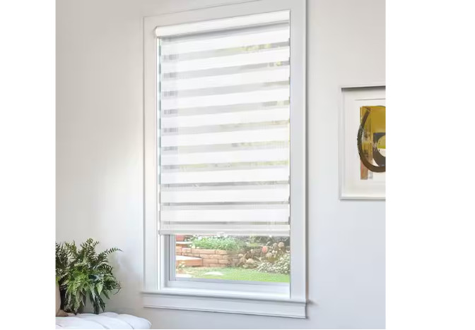 Chicology Basic Arctic Cordless Zebra Roller Shade 35 in. W x 72 in. L