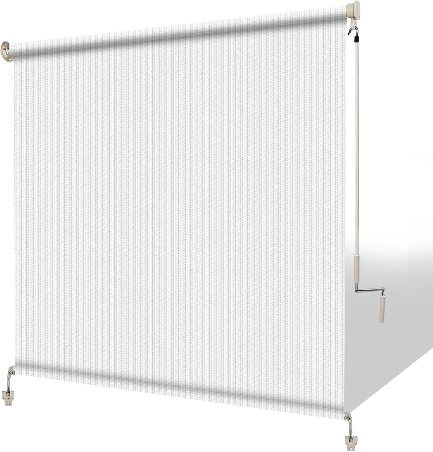 UV-Blocking 10′ W x 8′ H White Roller Shades for Privacy on Patios & Gazebos