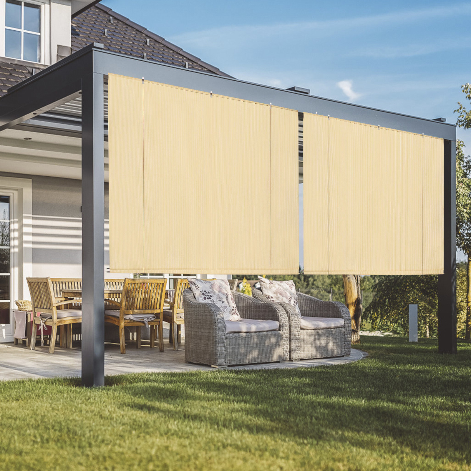 Roll Up Shade Roller Shade Blind for Outdoor Patio Porch Pergola Deck Office