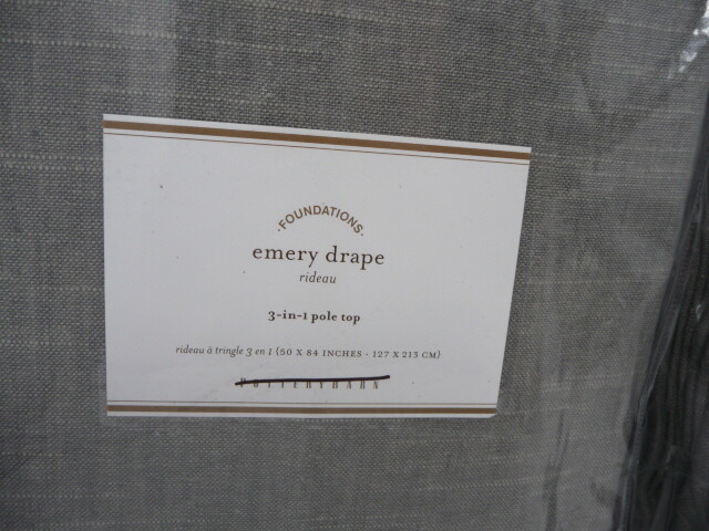 Pottery Barn Emery 50×84 Drape Gray cotton lining grey S/2