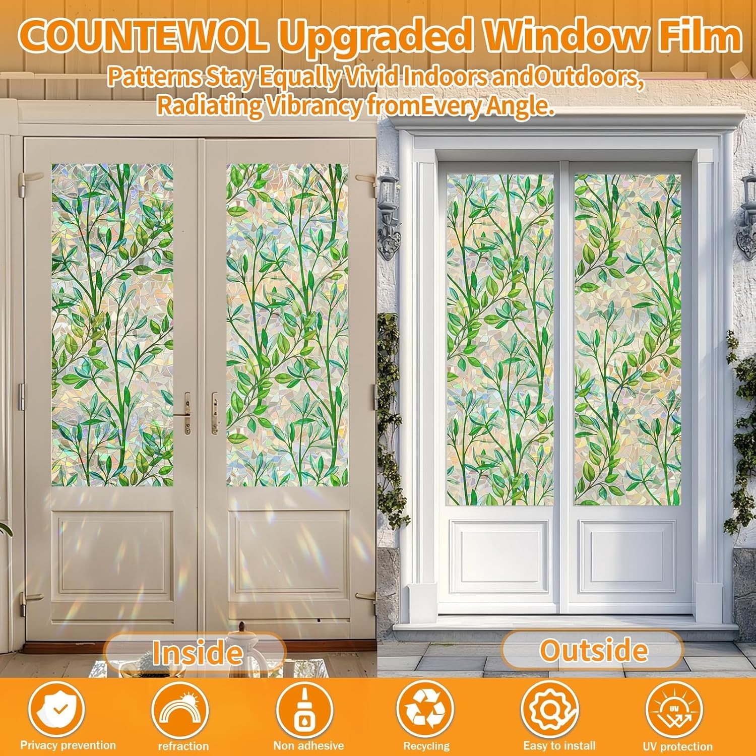 Window Privacy Film Stain Glass Window Film Rainbow Window Film Window