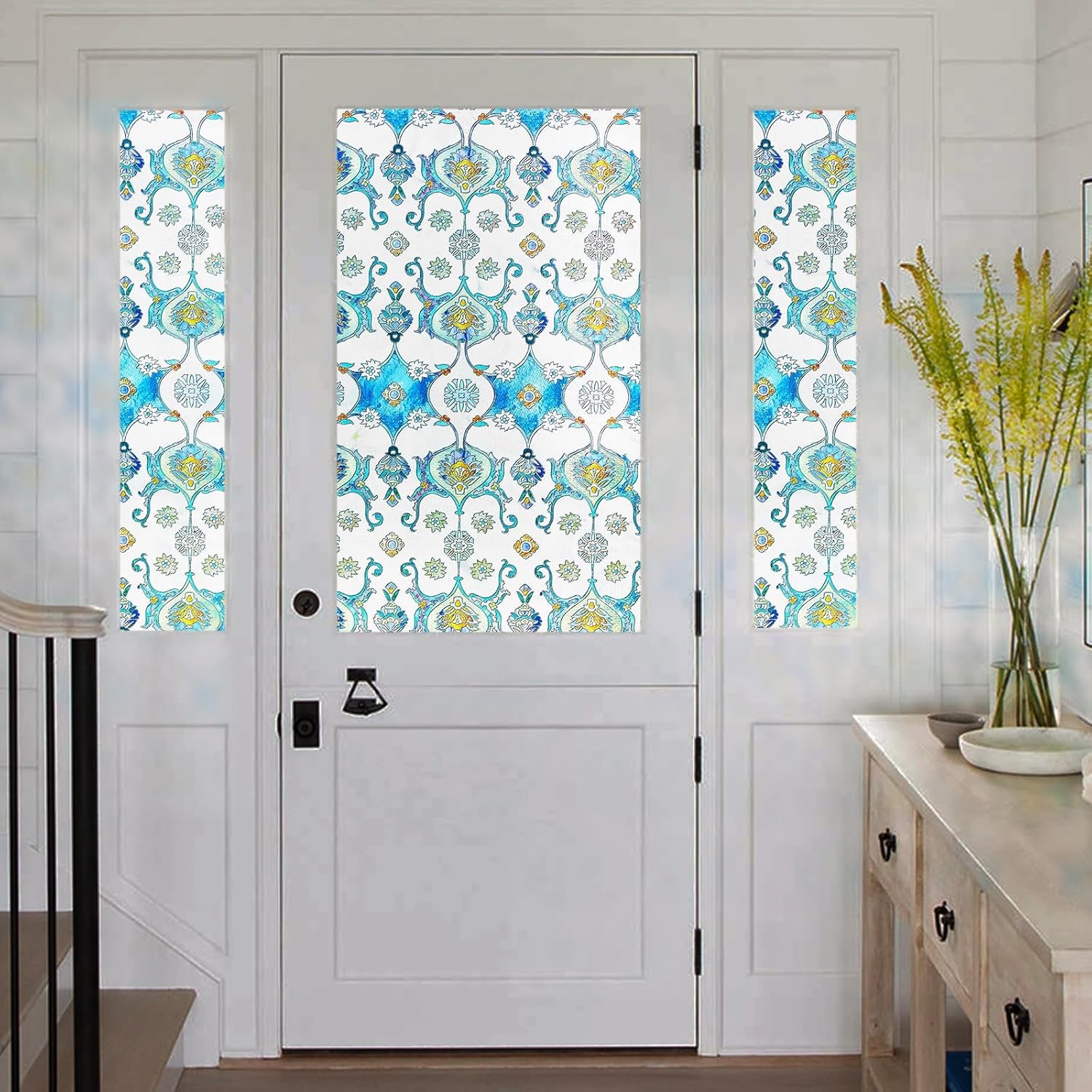 Privacy Film Static Cling Stained Glass Window Film Decorative 17.7×39.4 Inch