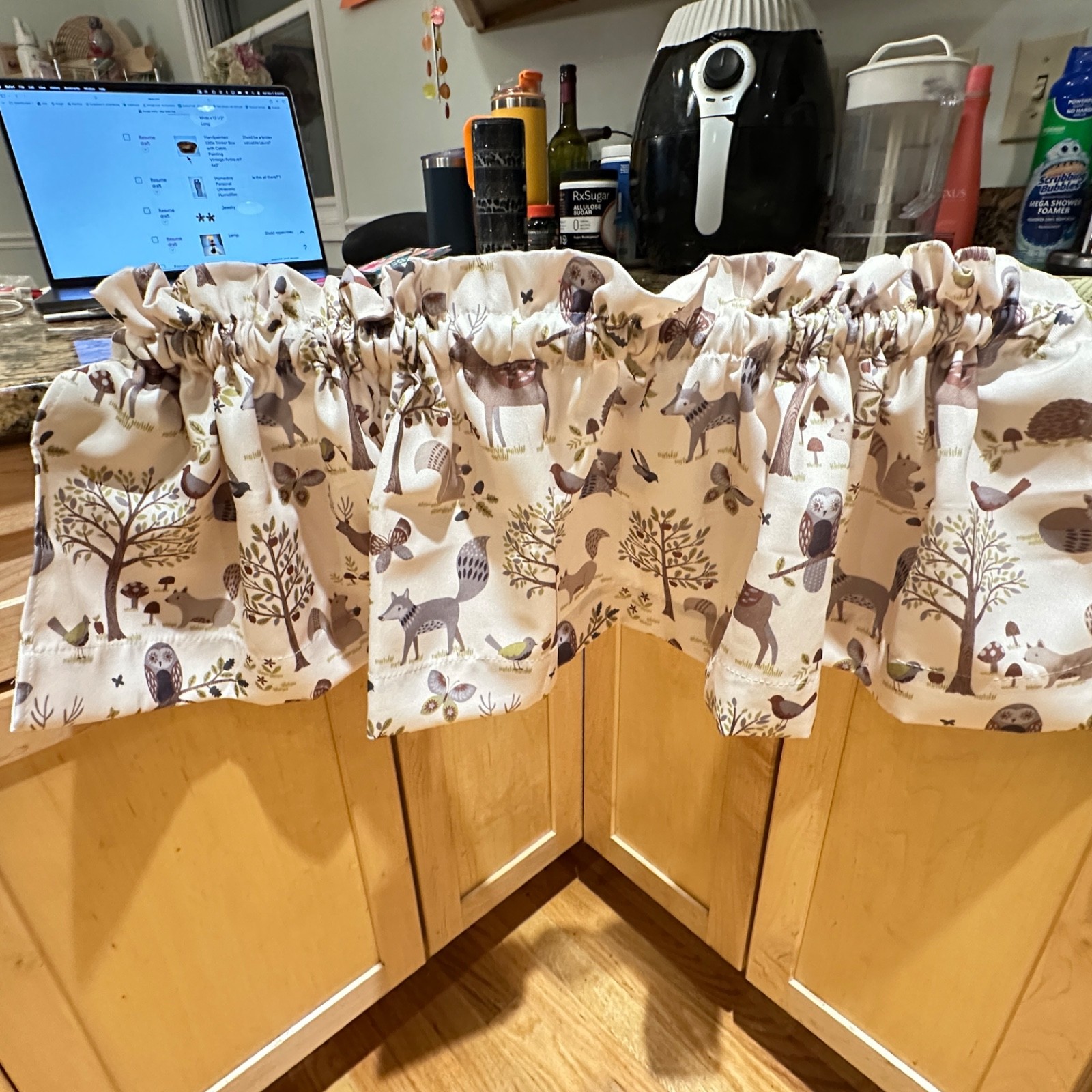 Handmade Woodland Scene Valances 1 1/4 Inch Rod Pocket, 56″ Wide x 13 1/2″ Long