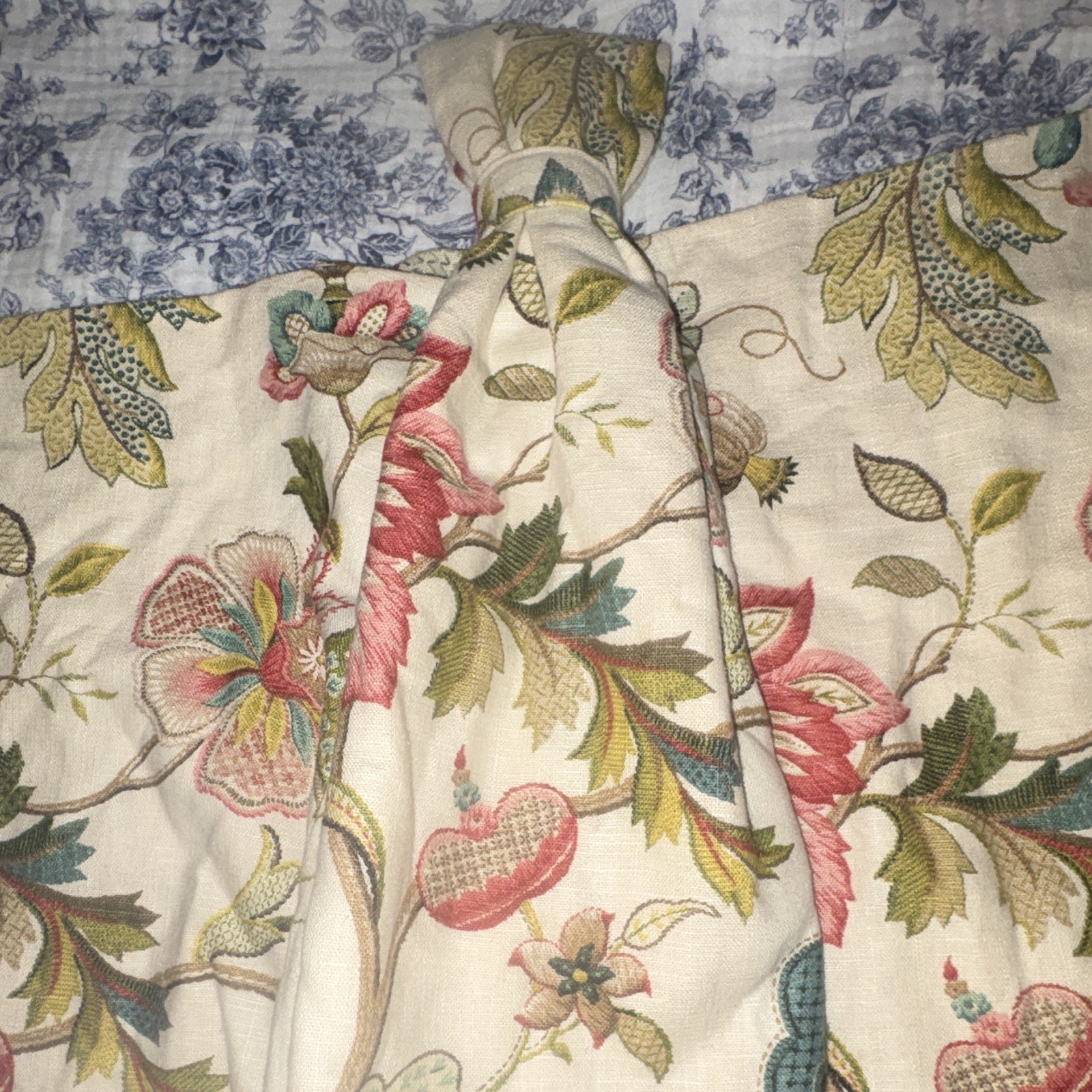 Floral Lined Rod Pocket Window Valance Country Multicolor Opaque 24×18