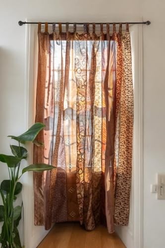 Assorted Hippie Colorful Curtains Light-Filtering – Boho Curtains, Bed Brown
