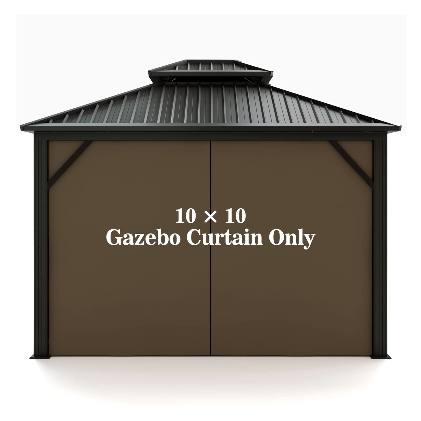 Gazebo Universal Replacement Privacy Curtain – Hugline 10′ x 10×10, Brown