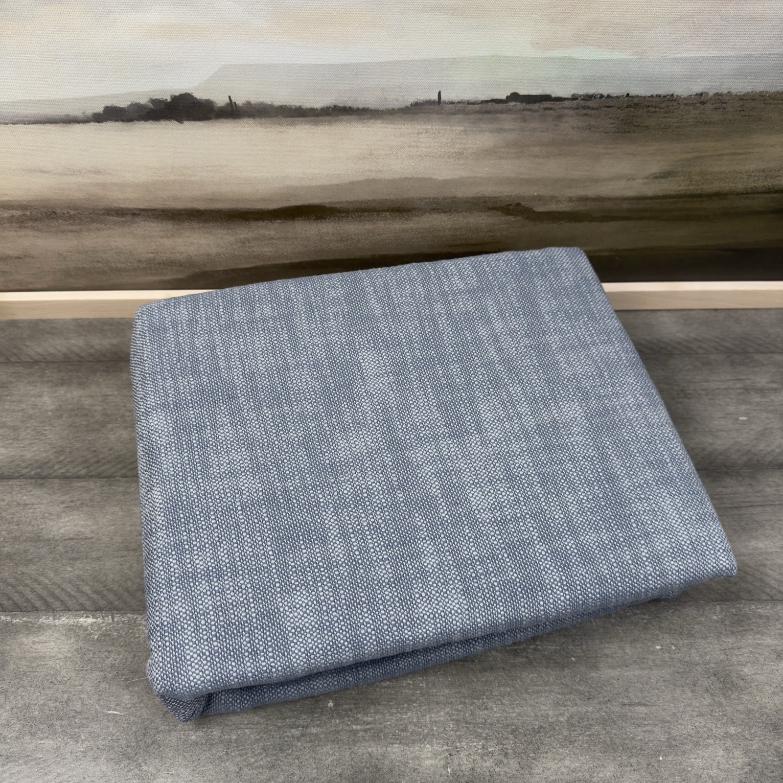 Pottery Barn Seaton Textured Cotton Curtain Drape 50”x96” Lined Blue Chambray OB