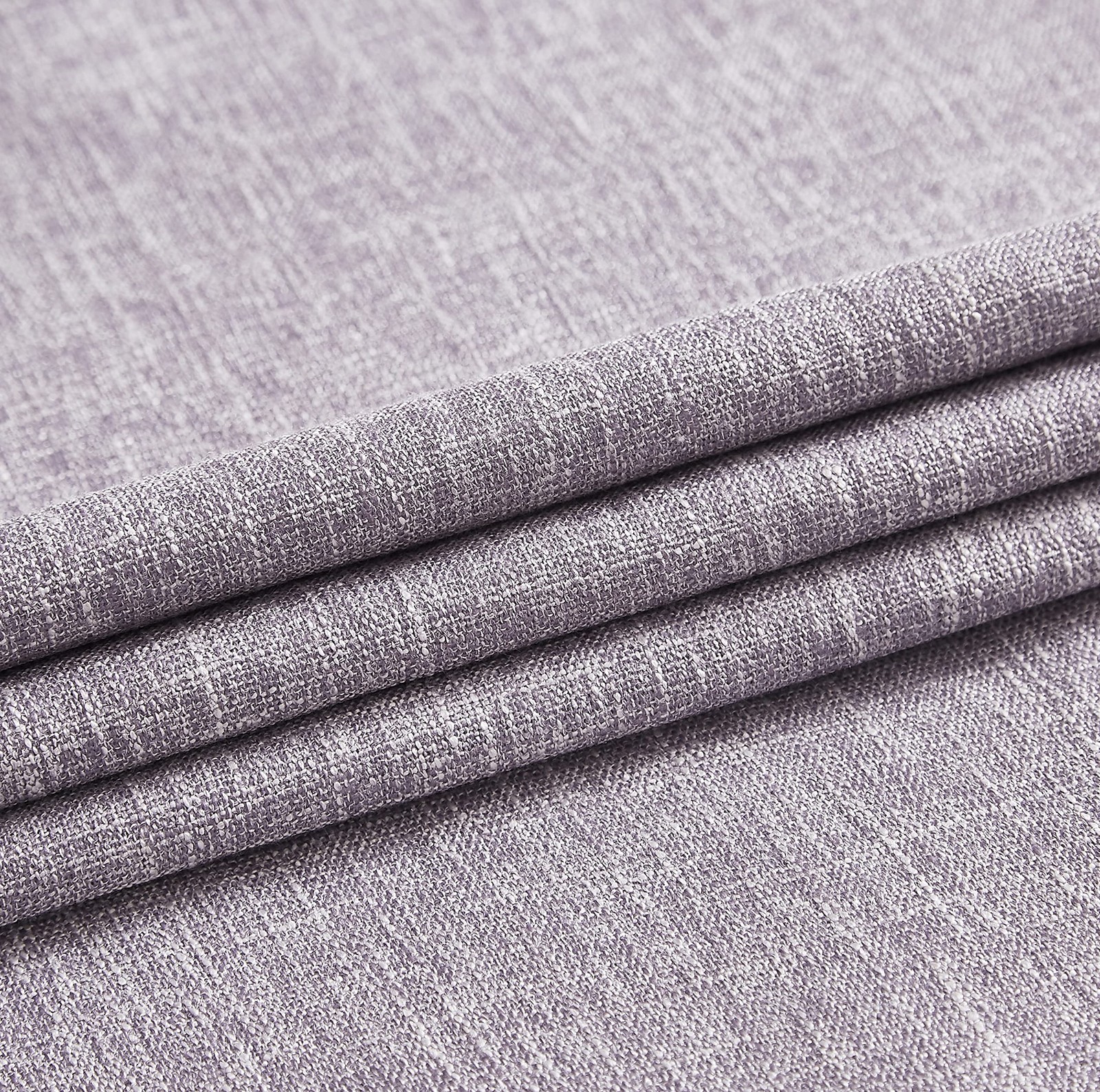 Lavender Solid Full Blackout Curtain Linen Texture Window Treatment for Bedro…