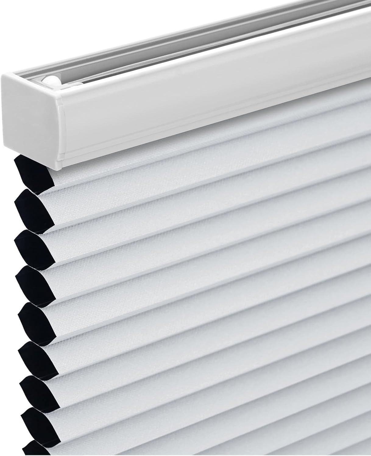 White Cordless Blackout Honeycomb Shades 34×72 for Windows and Doors