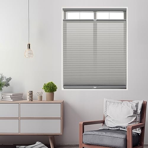 Cordless 1″ Light Filtering Top Down Bottom Up 62.5″W x 64″H Gray Cloud