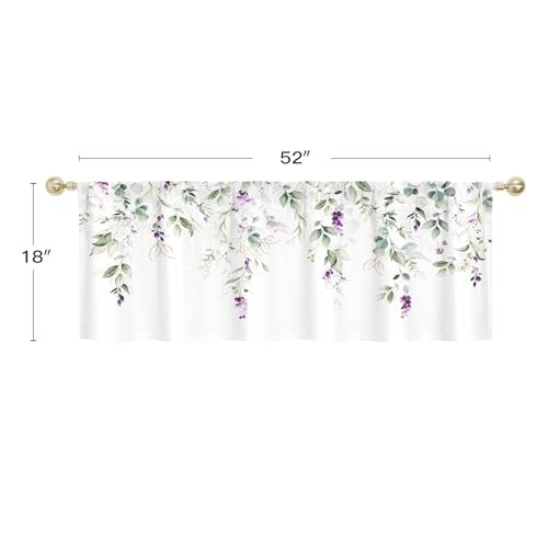 Sage Green Botanical Kitchen Curtains 52″W x 18″L (Pack of 1) A6 – Sage3