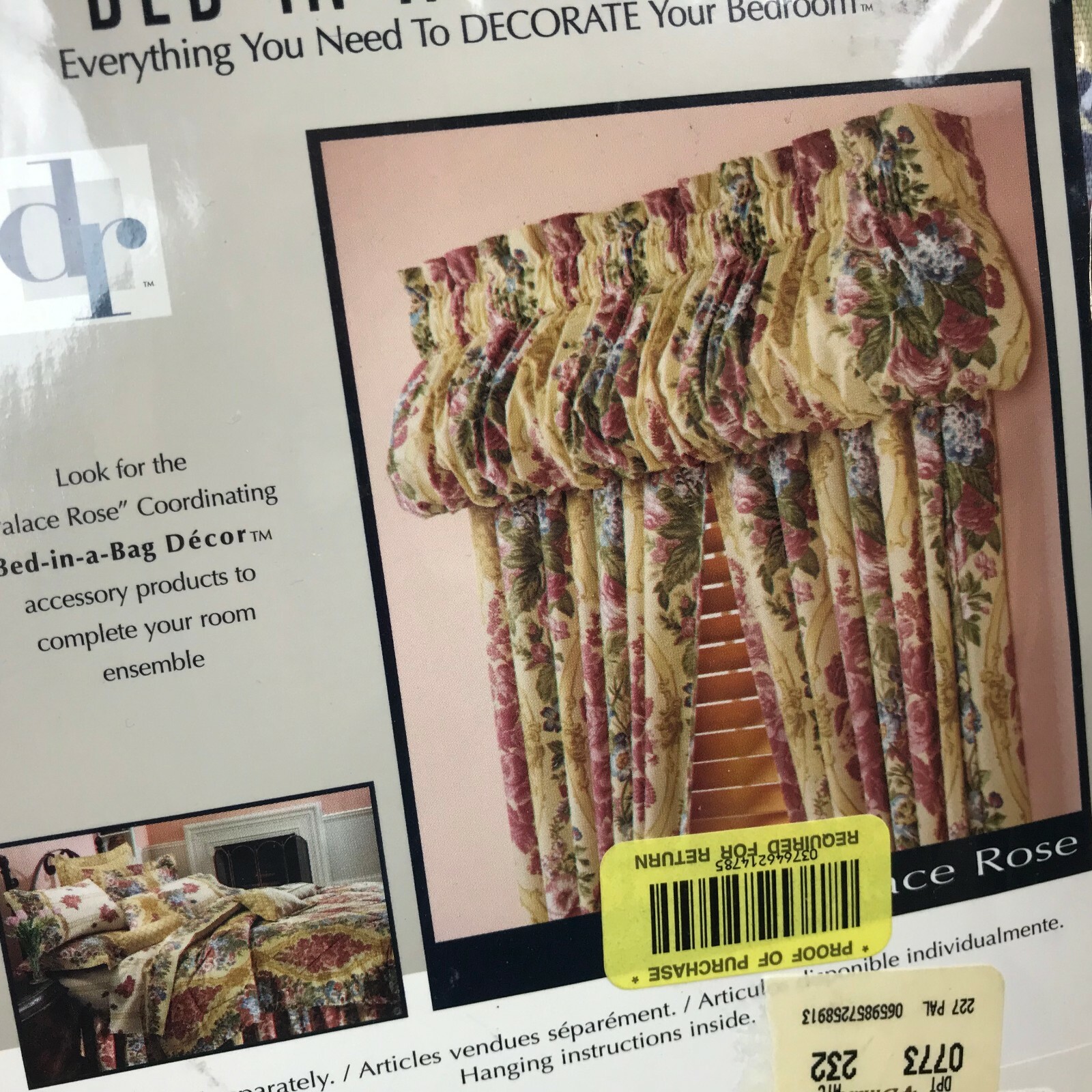 New DAN RIVER Blouson VALANCE Window Curtain PALACE Rose 84×15″ Multi FLORAL NIP