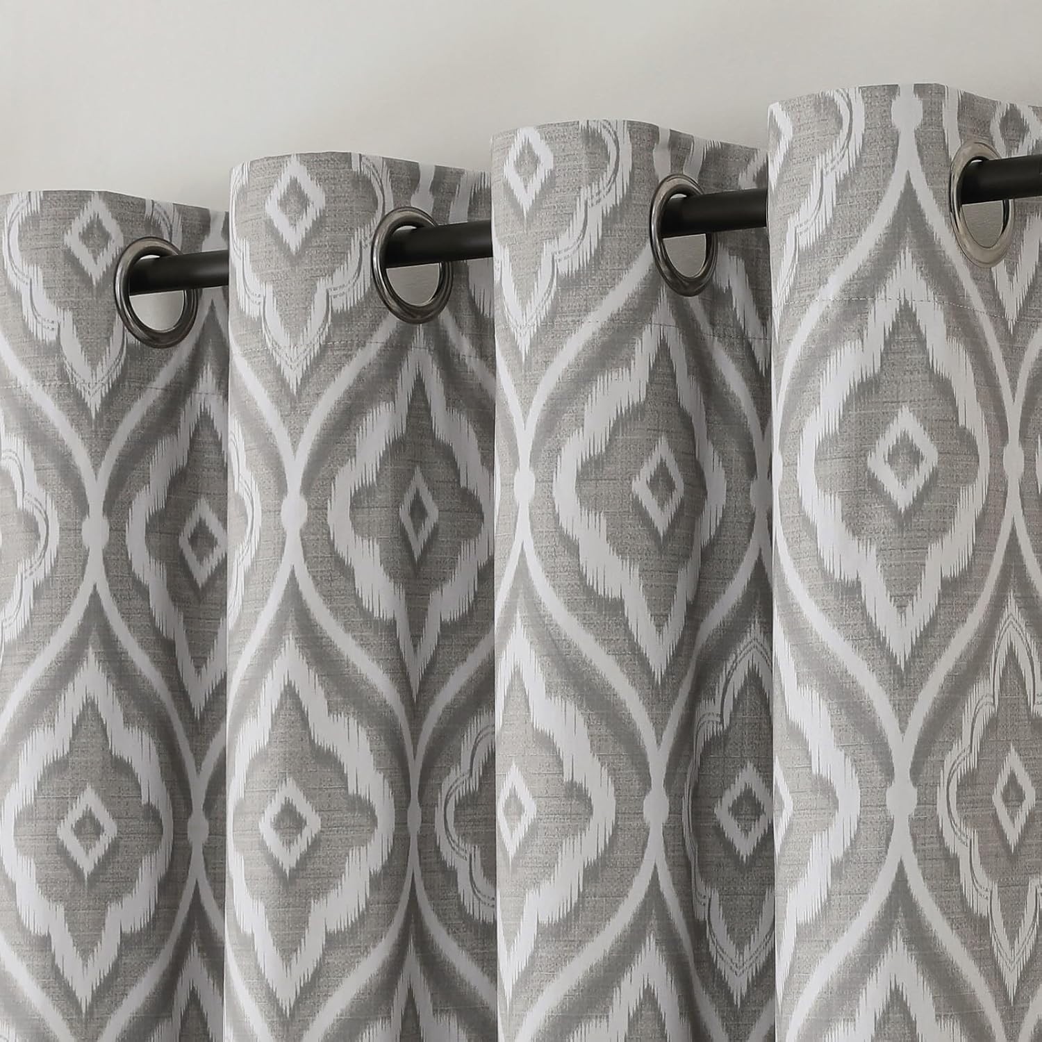 Airwill Blackout Curtains 84 x 52 Inches, 2 Panel Set, Grommet Beige Diamond Fl