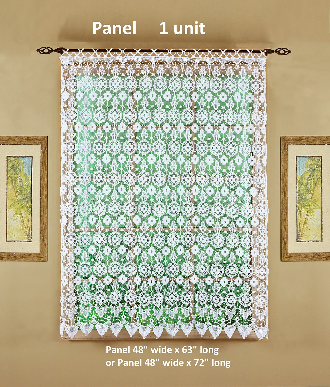 Today’S Curtain Todays Curtain Medallion Macram Panel 63White48W X 63L Lh0106K