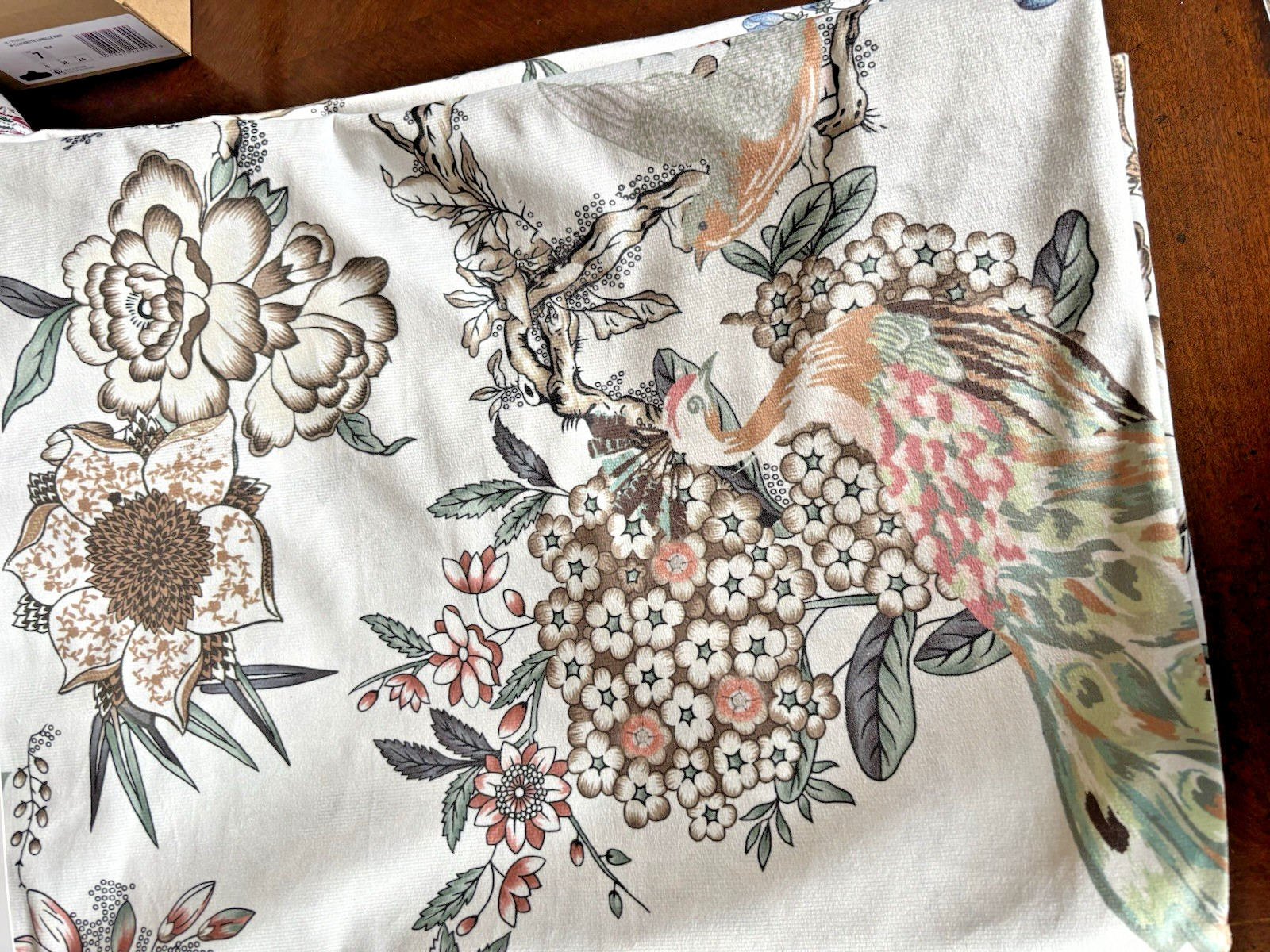 CALLISTO Window Curtains 2 Panels 38” X 84″ Peacock Birds Drapers Back Tab Blush