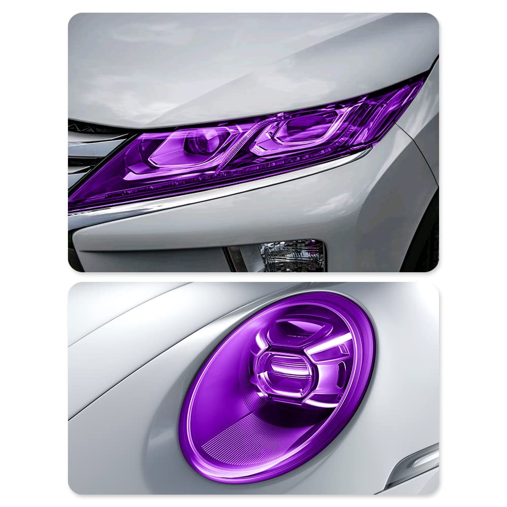 12 X 48inch Car Light Tintilm, Cuttable&Stretchability Car Headlight Purple F