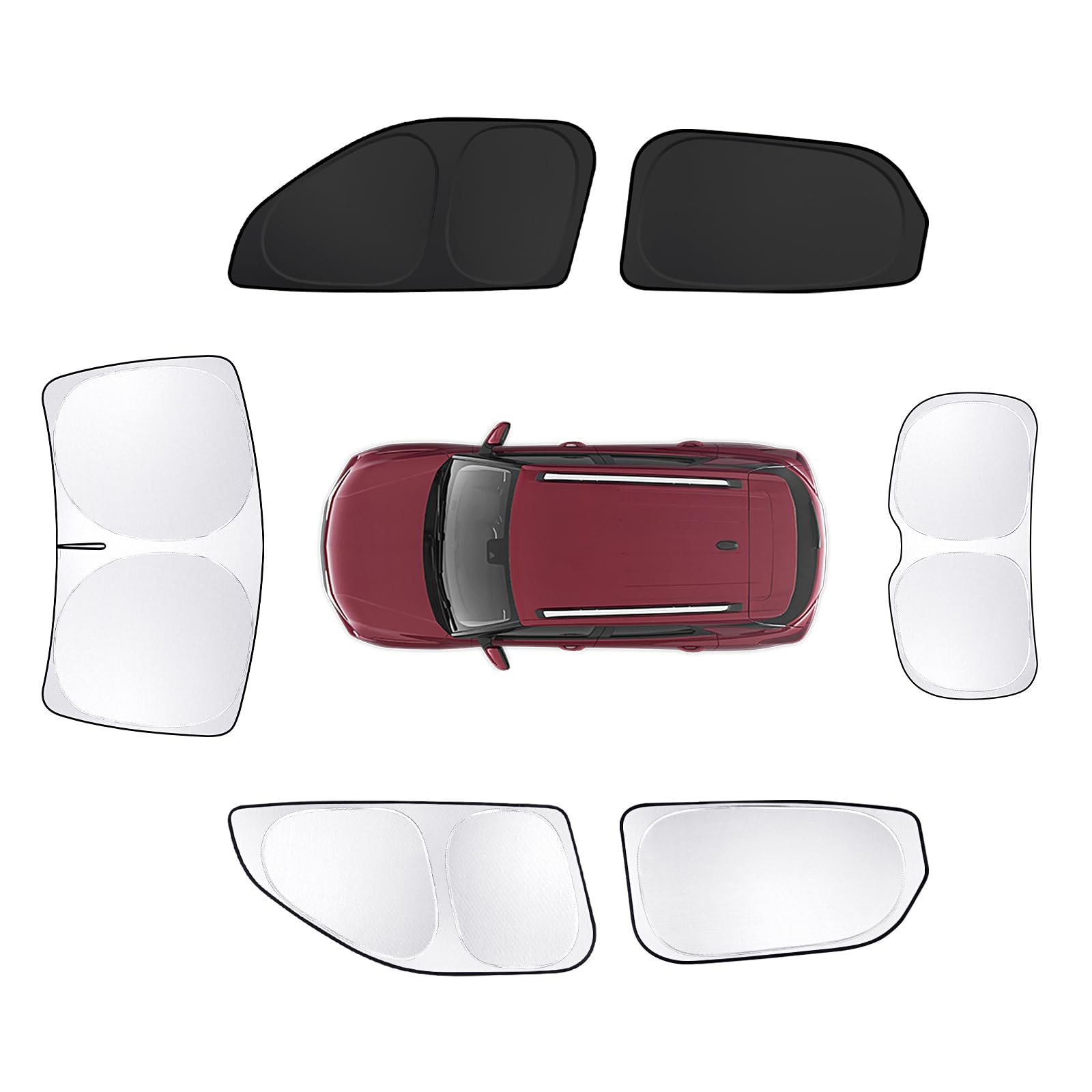 SHINELINERS 6pcs Car Window Shades for Trailblazer2021-2025, sliver/black